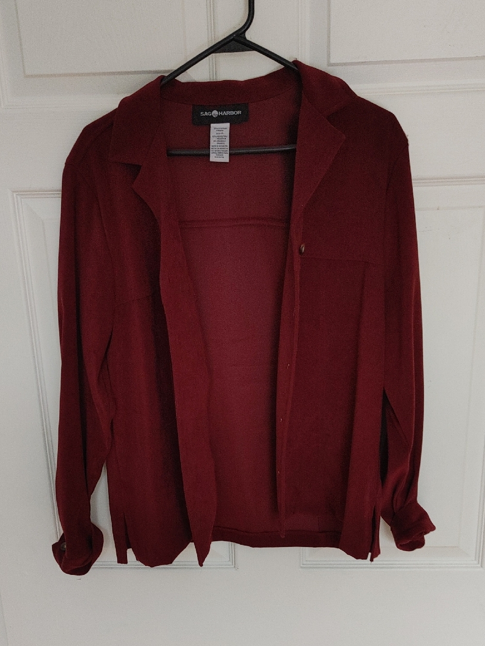 Sag Harbor Burgundy Open-Front Women's Jacket